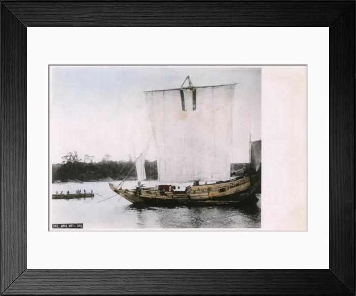 Framed Print : Japan - Sailing junk in full sail Framed Print : Japan - Sailing junk in full sail