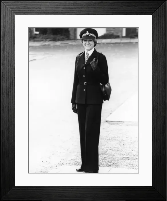 Framed Print : Woman police officer in updated uniform, London Framed Print : Woman police officer in updated uniform, London