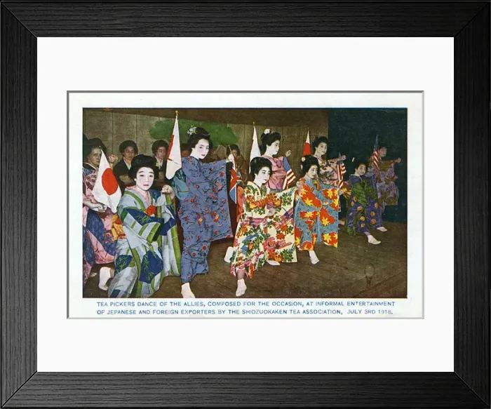 Framed Print : Japan - Tea Pickers Dance of the Allies - 1918 Framed Print : Japan - Tea Pickers Dance of the Allies - 1918