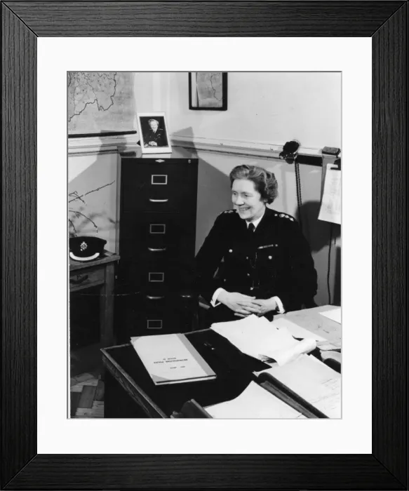 Framed Print : Chief Superintendent Winifred Barker in her office Framed Print : Chief Superintendent Winifred Barker in her office