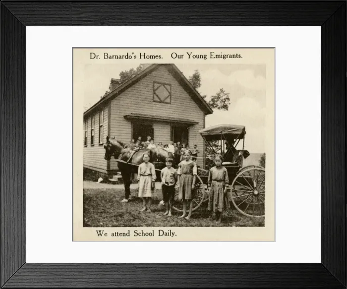 Framed Print : Barnardos Emigrants in Canada - school house