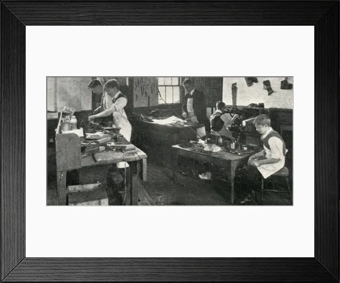 Framed Print : National Childrens Home, Harpenden - Shoemaking Framed Print : National Childrens Home, Harpenden - Shoemaking