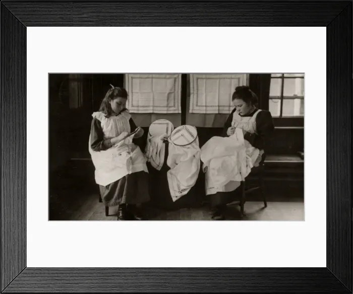 Framed Print : St Nicholas Home, Pyrford, Surrey - Girls Sewing Framed Print : St Nicholas Home, Pyrford, Surrey - Girls Sewing