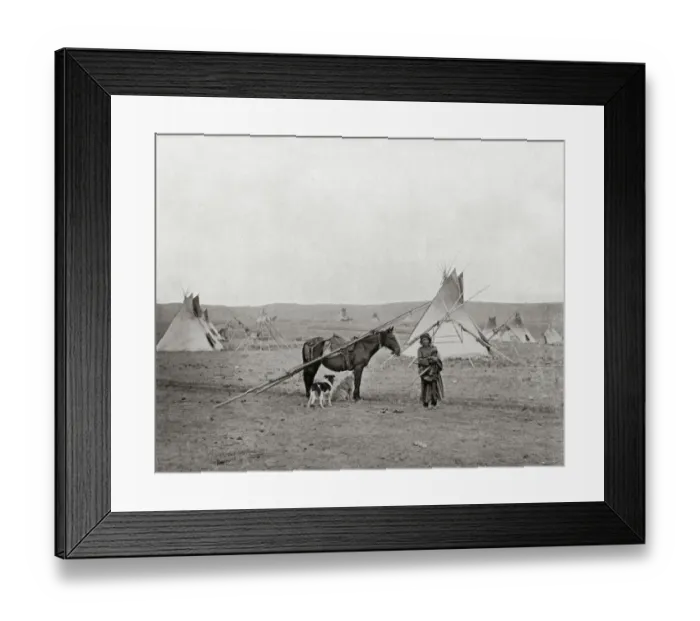 Framed Print : Native Canadian with Wigwams or Tepees Framed Print : Native Canadian with Wigwams or Tepees