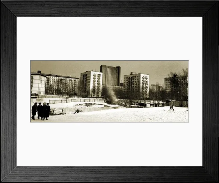 Framed Print : People walking in a Moscow suburb Framed Print : People walking in a Moscow suburb