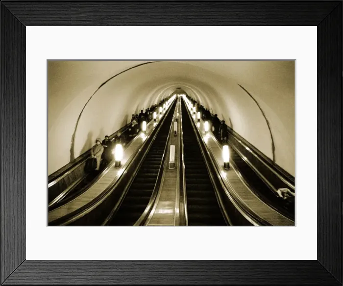 Framed Print : Escalators of the Moscow Metro Framed Print : Escalators of the Moscow Metro