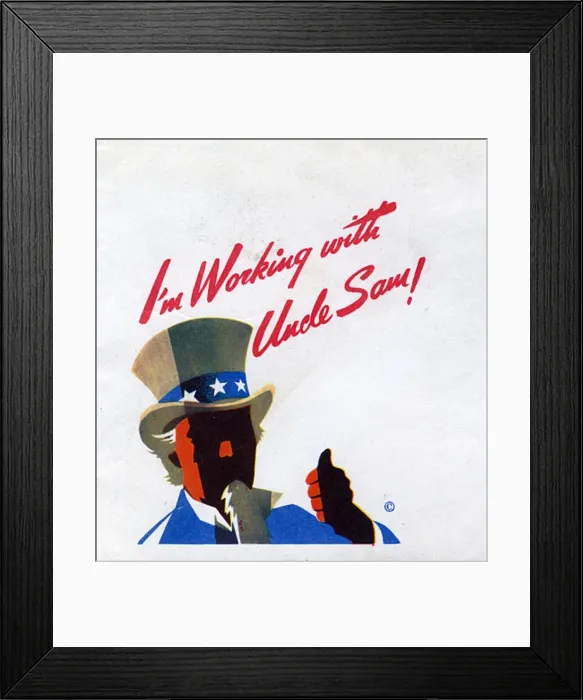 Framed Print : WW2 - 1st day cover - I m working with Uncle Sam Framed Print : WW2 - 1st day cover - I m working with Uncle Sam