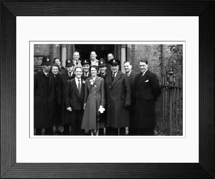 Framed Print : Wedding group with police officers Framed Print : Wedding group with police officers