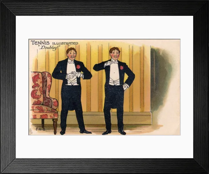 Framed Print : Two nervous Edwardian Gentlemen - possibly twins Framed Print : Two nervous Edwardian Gentlemen - possibly twins