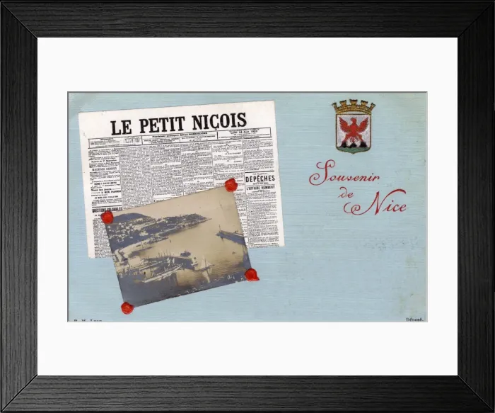 Framed Print : Nice, France - Le Petit Nicois Newspaper and inset view Framed Print : Nice, France - Le Petit Nicois Newspaper and inset view