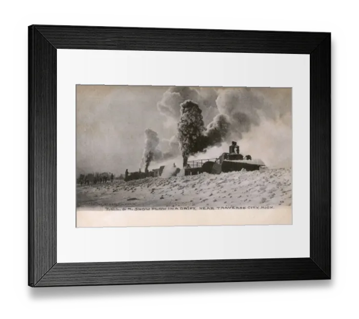 Framed Print : Clearing a snowdrift close to Traverse City, Michigan, USA Framed Print : Clearing a snowdrift close to Traverse City, Michigan, USA