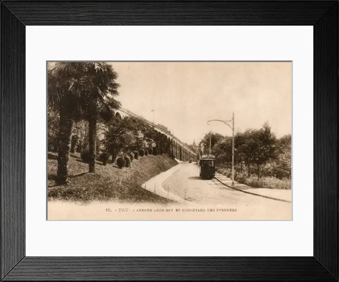 Framed Print : Pau, France - Tram on Avenue Leon-Say Framed Print : Pau, France - Tram on Avenue Leon-Say