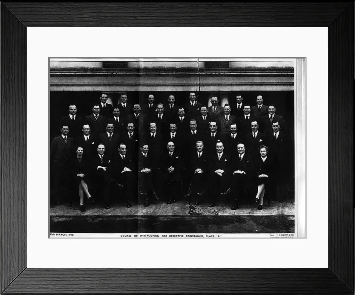 Framed Print : Group photo, male and female police officers, London Framed Print : Group photo, male and female police officers, London