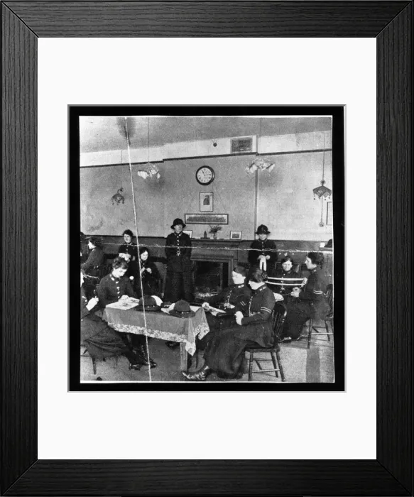 Framed Print : Women police officers off duty in Section House Framed Print : Women police officers off duty in Section House