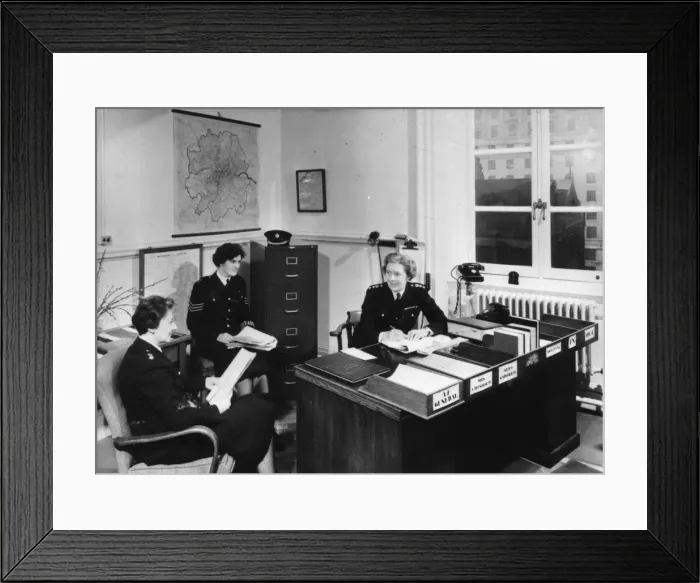 Framed Print : Chief Superintendent Winifred Barker in her office Framed Print : Chief Superintendent Winifred Barker in her office