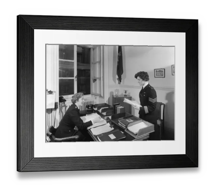 Framed Print : Chief Superintendent Winifred Barker in her office Framed Print : Chief Superintendent Winifred Barker in her office