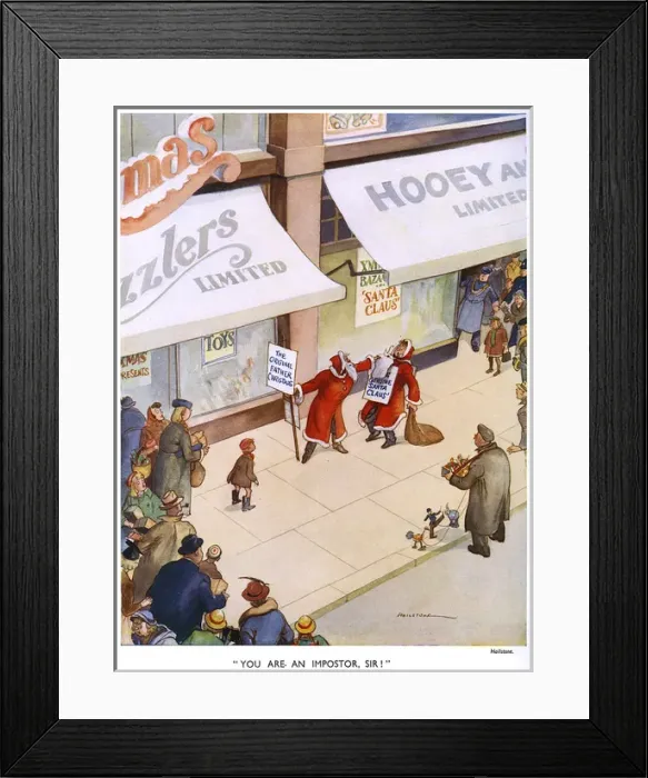 Framed Print : You Are An Imposter Sir - warring Santas Framed Print : You Are An Imposter Sir - warring Santas