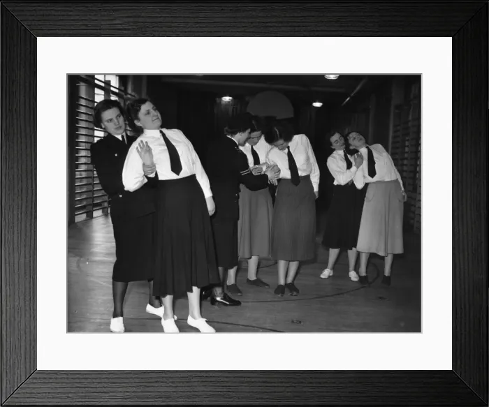Framed Print : Women police officers training in a gym, London Framed Print : Women police officers training in a gym, London