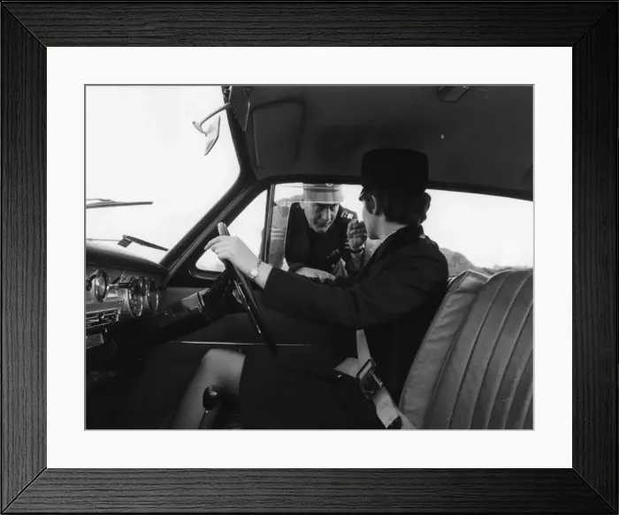 Framed Print : Woman police officer undergoing driving training Framed Print : Woman police officer undergoing driving training