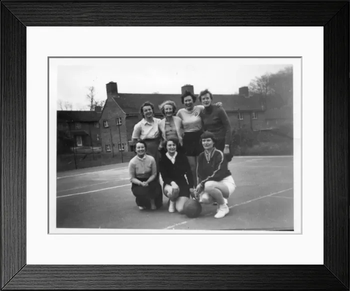 Framed Print : Group photo, women police officers in netball team Framed Print : Group photo, women police officers in netball team