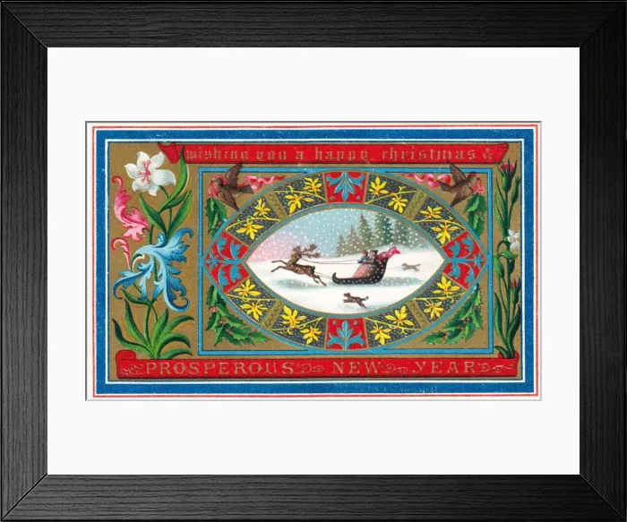 Framed Print : Illuminated manuscript style Christmas and New Year card Framed Print : Illuminated manuscript style Christmas and New Year card