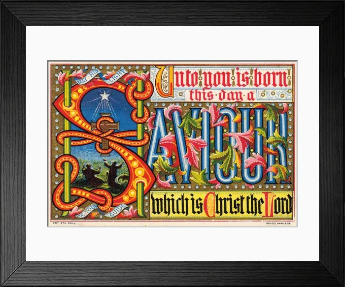 Framed Print : Illuminated manuscript style Christmas card Framed Print : Illuminated manuscript style Christmas card