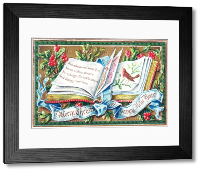 Framed Print : Illuminated manuscript style Christmas and New Year card