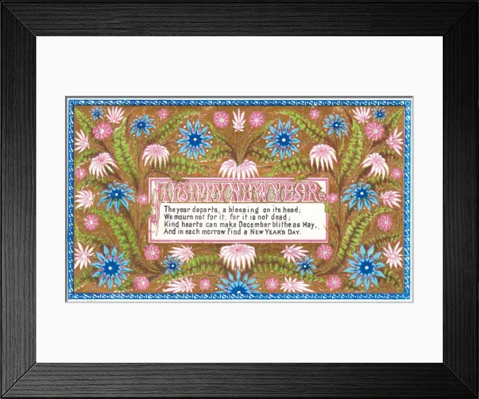 Framed Print : Illuminated manuscript style New Year card Framed Print : Illuminated manuscript style New Year card