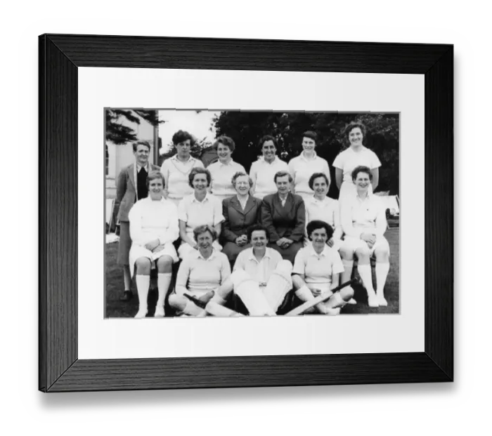 Framed Print : Group photo, women police officers in cricket team Framed Print : Group photo, women police officers in cricket team
