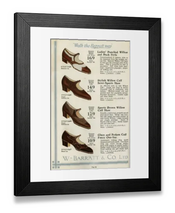 Framed Print : W Barratt & Co Ltd shoe catalogue, shoes Framed Print : W Barratt & Co Ltd shoe catalogue, shoes