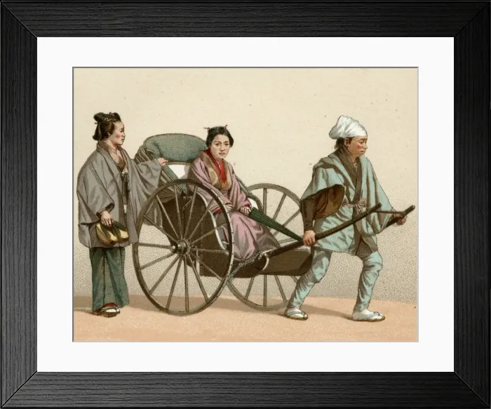 Framed Print : Japanese woman in rikshaw Framed Print : Japanese woman in rikshaw