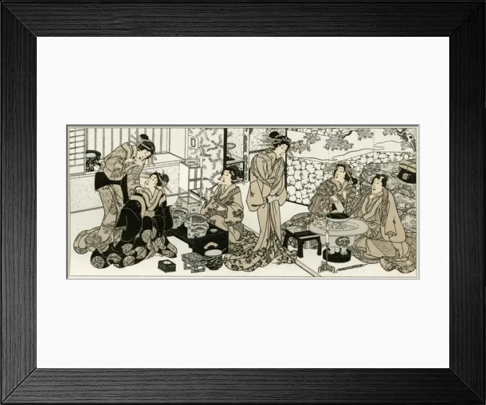 Framed Print : Japanese women wearing kimonos Framed Print : Japanese women wearing kimonos