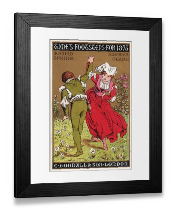 Framed Print : Front cover of a booklet, Times Footsteps for 1873 Framed Print : Front cover of a booklet, Times Footsteps for 1873