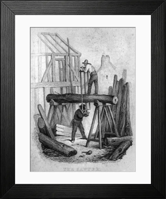 Framed Print : Book of Trades, The Sawyer Framed Print : Book of Trades, The Sawyer