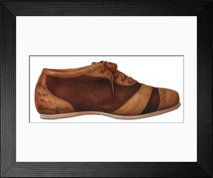 Framed Print : Shoe-shaped Christmas card Framed Print : Shoe-shaped Christmas card