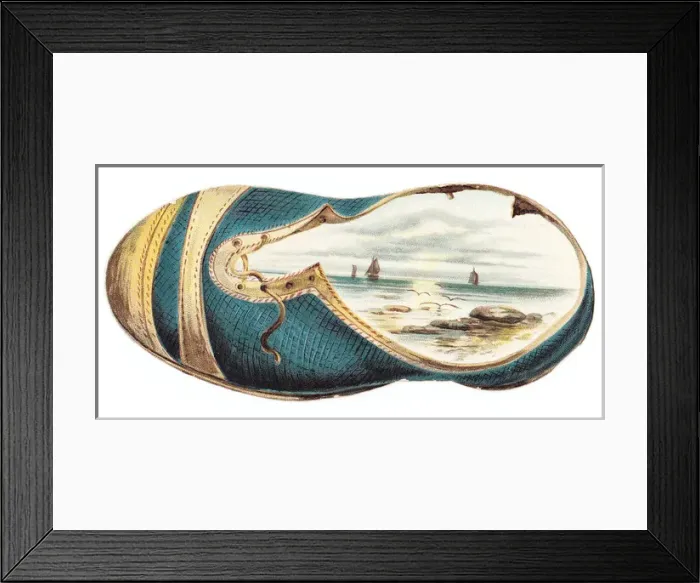 Framed Print : Nautical scene on a shoe-shaped greetings card Framed Print : Nautical scene on a shoe-shaped greetings card