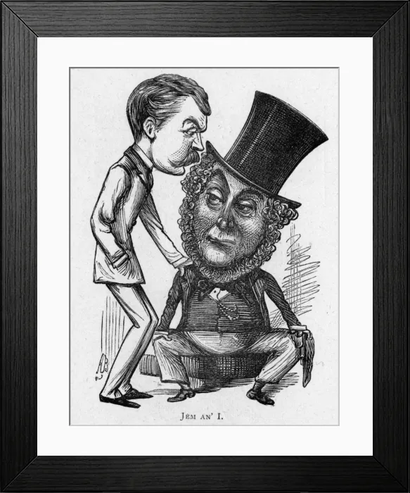 Framed Print : Caricature of David James and Thomas Thorne Framed Print : Caricature of David James and Thomas Thorne