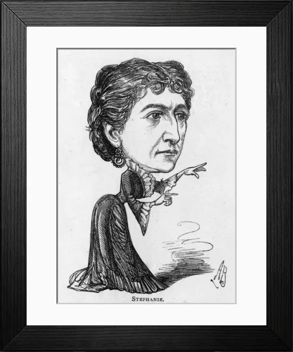 Framed Print : Caricature of the actress Dame Genevieve Ward Framed Print : Caricature of the actress Dame Genevieve Ward