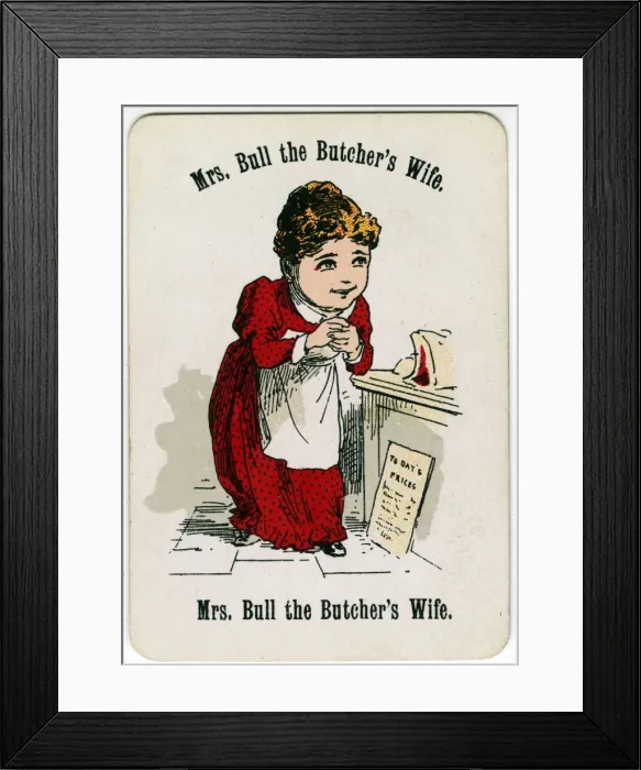 Framed Print : Cheery Families - Mrs Bull the Butchers Wife Framed Print : Cheery Families - Mrs Bull the Butchers Wife
