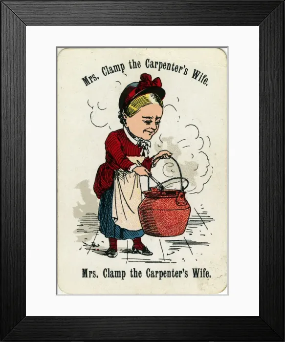 Framed Print : Cheery Families - Mrs Clamp the Carpenters Wife Framed Print : Cheery Families - Mrs Clamp the Carpenters Wife
