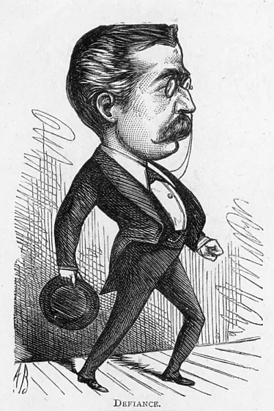 Caricature of the English dramatist James Albery
