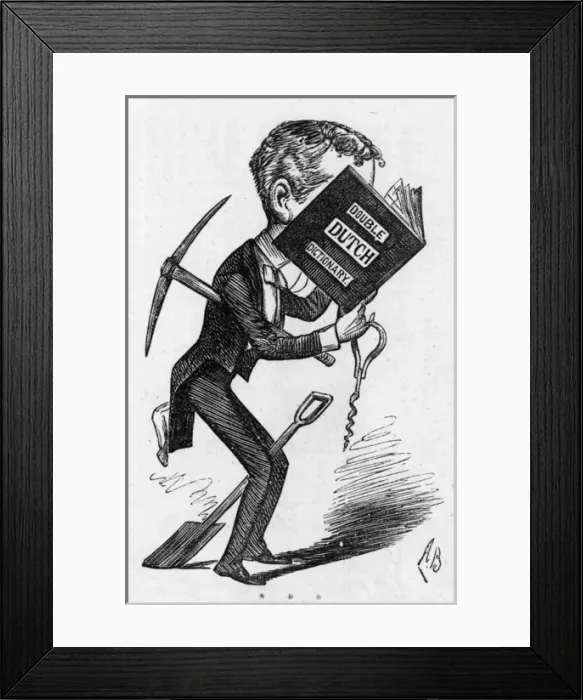 Framed Print : Caricature, Clement Scott, English theatre critic Framed Print : Caricature, Clement Scott, English theatre critic