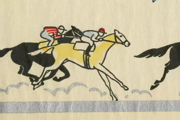 Horse racing in Art Deco style