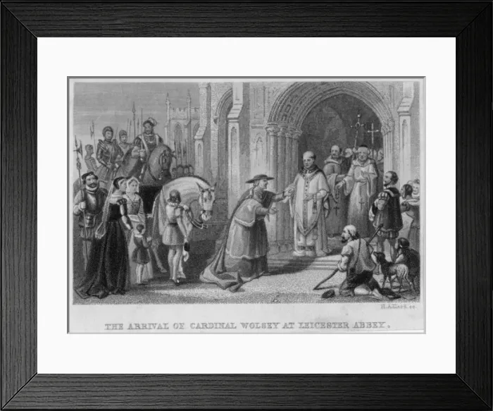Framed Print : Arrival of Cardinal Wolsey at Leicester Abbey Framed Print : Arrival of Cardinal Wolsey at Leicester Abbey