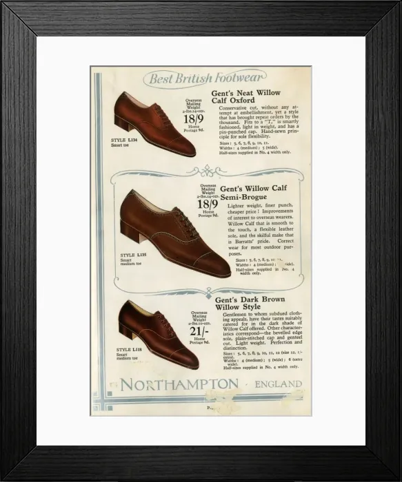 Framed Print : W Barratt & Co Ltd shoe catalogue, shoes Framed Print : W Barratt & Co Ltd shoe catalogue, shoes
