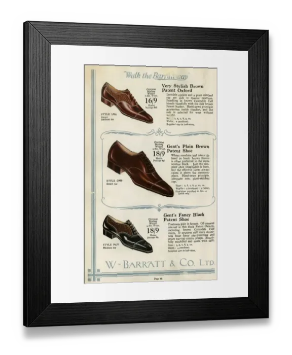 Framed Print : W Barratt & Co Ltd shoe catalogue, shoes Framed Print : W Barratt & Co Ltd shoe catalogue, shoes