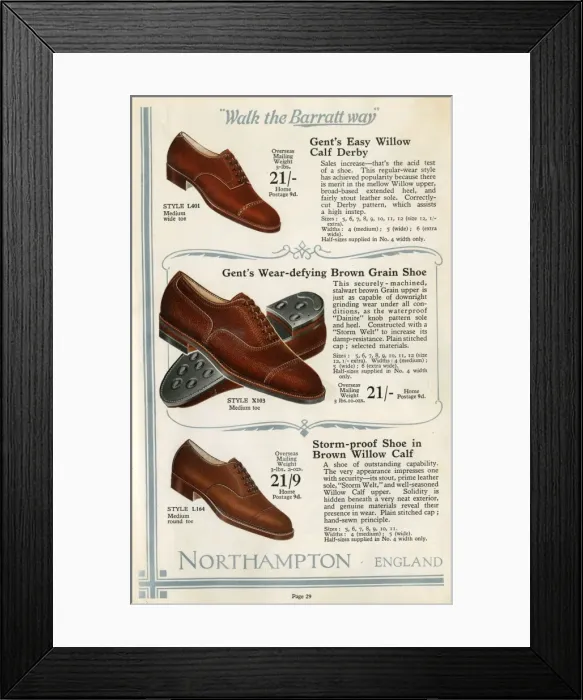 Framed Print : W Barratt & Co Ltd shoe catalogue, shoes Framed Print : W Barratt & Co Ltd shoe catalogue, shoes
