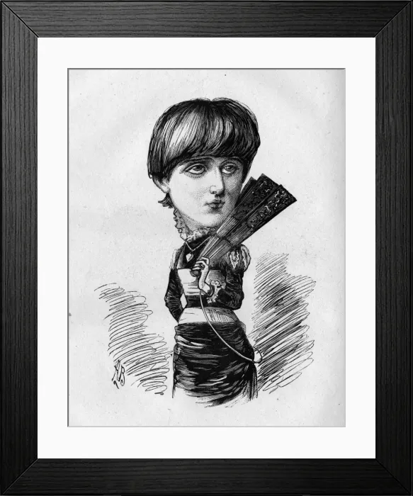 Framed Print : Caricature of Connie Gilchrist, actress, dancer and singer Framed Print : Caricature of Connie Gilchrist, actress, dancer and singer