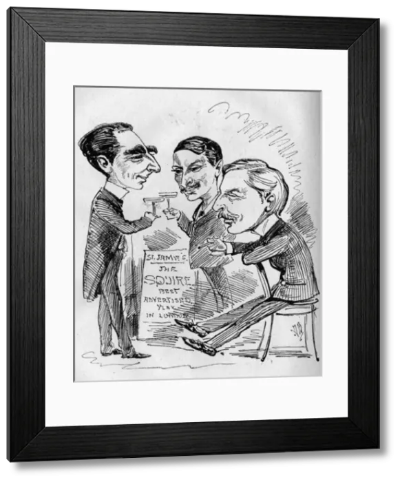 Framed Print : Caricature of A W Pinero, John Hare and W H Kendal Framed Print : Caricature of A W Pinero, John Hare and W H Kendal