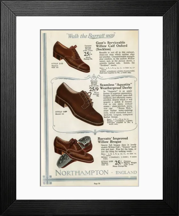 Framed Print : W Barratt & Co Ltd shoe catalogue, shoes Framed Print : W Barratt & Co Ltd shoe catalogue, shoes